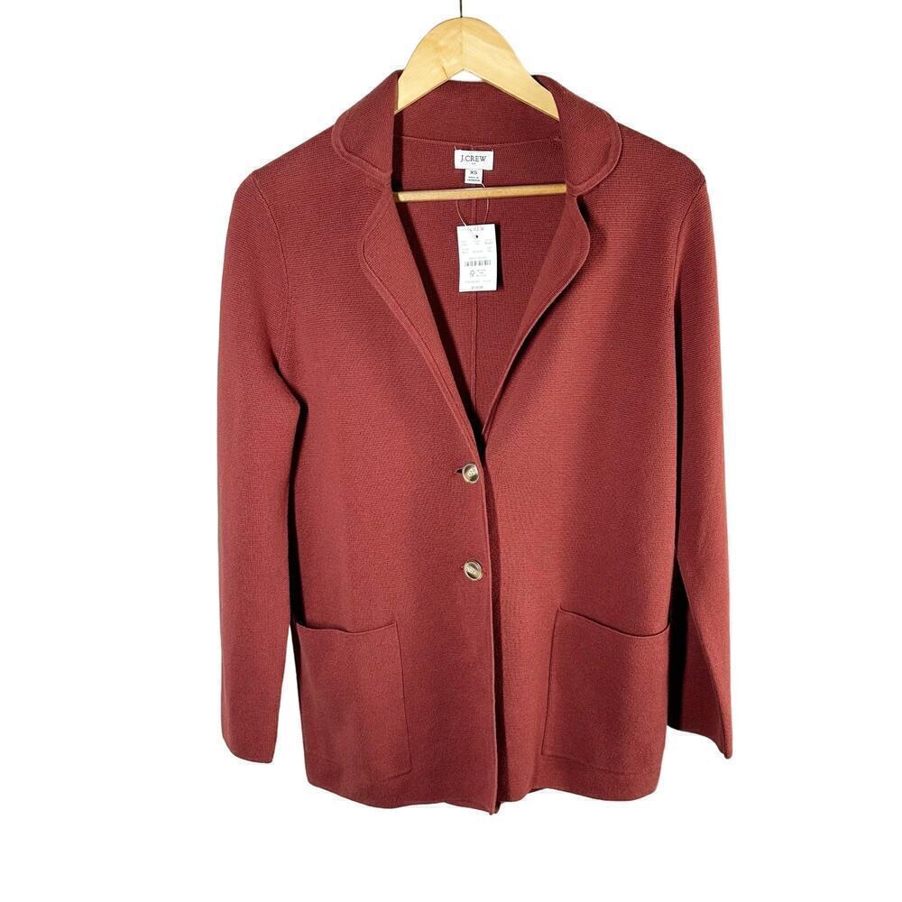 J. Crew Factory Sweater Blazer Pockets 2 Button
Wine Size XS